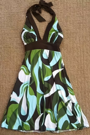 Spring/Summer Geometric Print Strapless Top