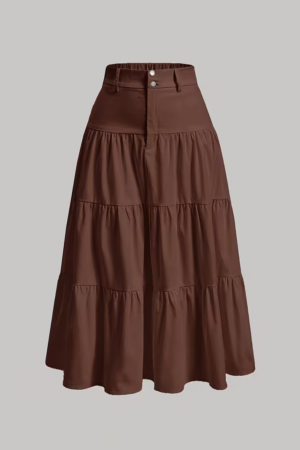 Women’s Solid High-Waist Half Skirt